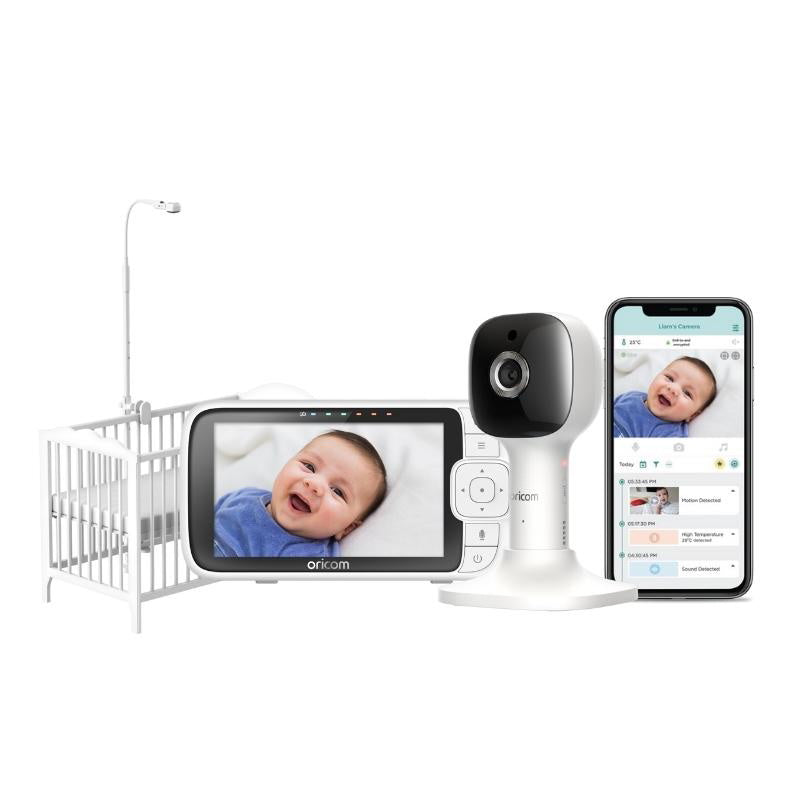 5” Smart HD Nursery Pal Skyview Baby Monitor With Cot Stand - Oricom New Zealand 